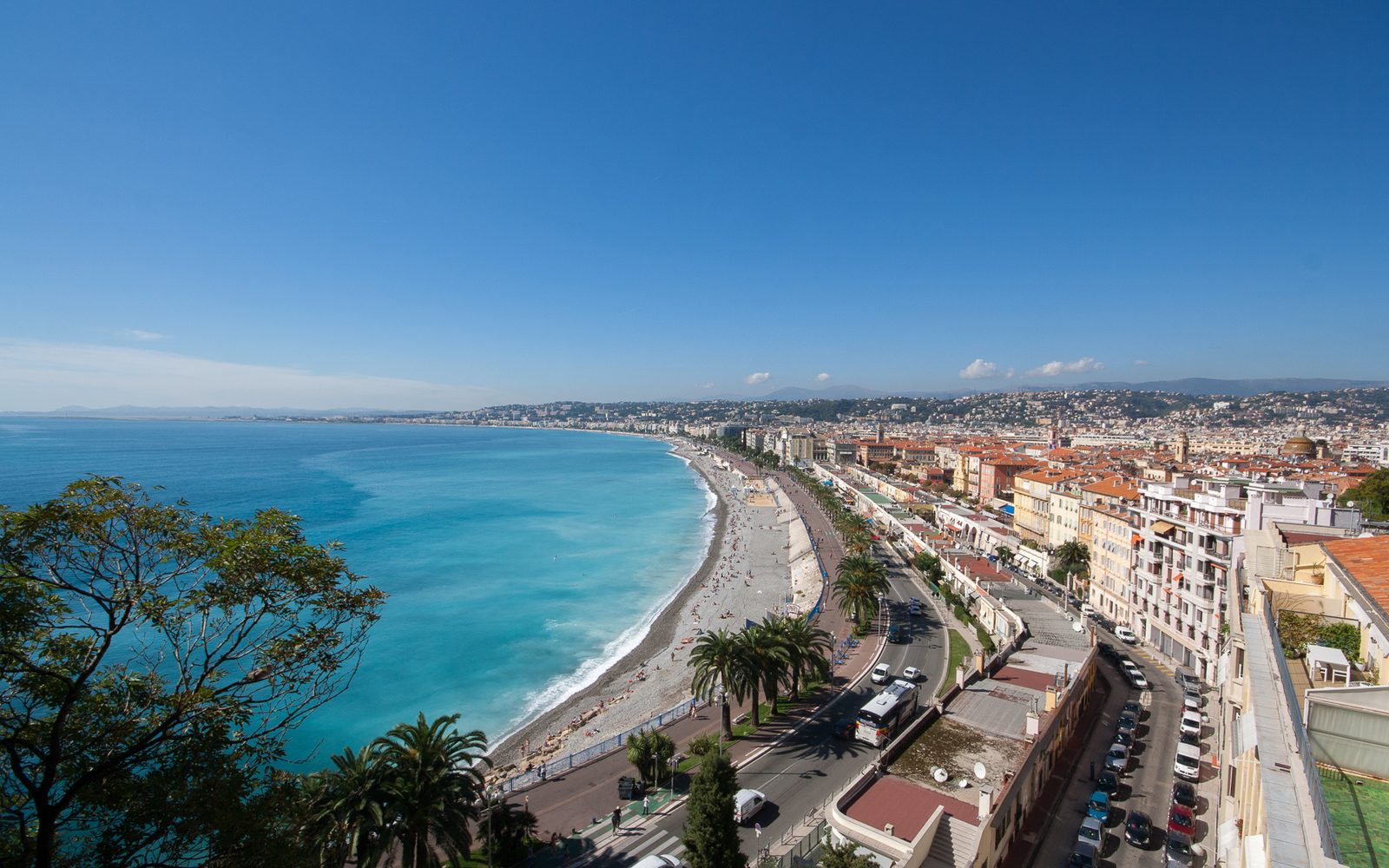 La Promenade des Anglais et la baie des Anges à Nice